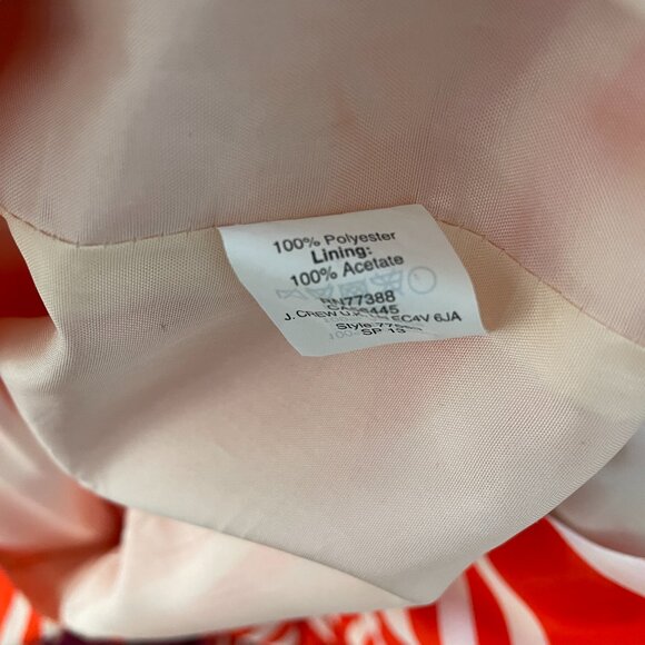 J Crew Orange White Striped Scoop Neck Sleeveless Elastic Waist Dress Size 4 - Picture 16 of 16